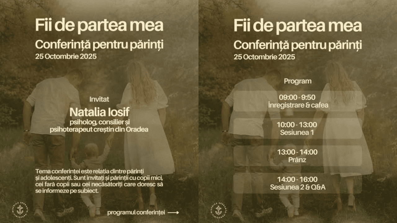Conferință despre relația părinți–adolescenți la Biserica Speranța