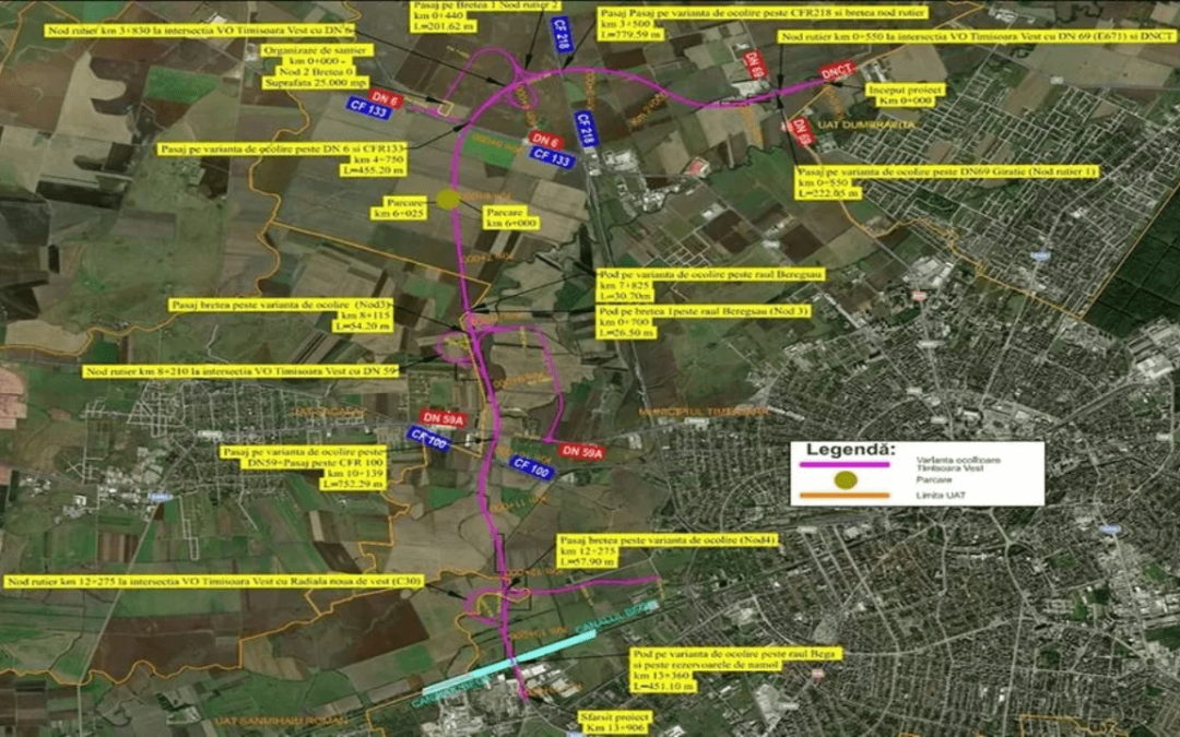 Centura de Vest a Timișoarei este blocată temporar de schimbările guvernamentale