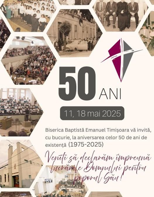 Biserica Baptistă Emanuel celebrează 50 de ani de existență